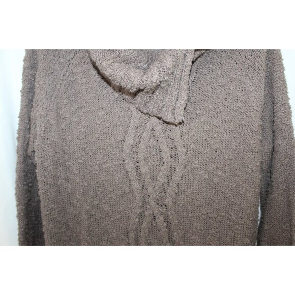 MOTH Womens Brown Taupe Chunky Knit Envelope Neck Pullover Sweater L - Picture 3 of 6